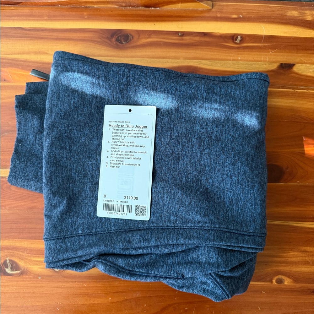 Lululemon Ready To Rulu Jogger 29” Heathered True Navy Black size 8 NWT